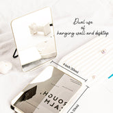 1 PC Stainless Steel Makeup Mirror Rectangle Compact Mirror With Sturdy Iron Stand High-Definition Reflection Durable Rust-Resistant Design Ideal For Home Office Bedroom Perfect Gift For Mother Sister Or Friend At Birthday Or Other Festivals